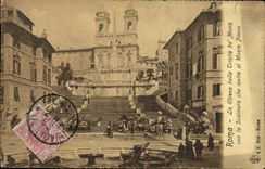 El della Trinita de Roma Chiesa de la POSTAL de la VENDIMIA de mi idiota que el che de Scalinata pone el Al monta Pincio