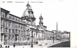 Plaza Navona Chiesa di S Agnese de Roma de la POSTAL de la VENDIMIA