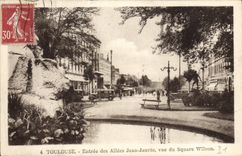 VINTAGE POSTCARD Toulouse Entered of the Alleys Jean Jaures Seen of the Wilson public garden