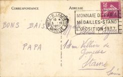 POSTAL Metz de la VENDIMIA vista de la isla de Sauloy