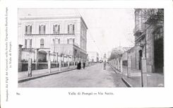 VINTAGE POSTCARD Valle di Pompei Via Crowned