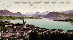 VINTAGE POSTCARD Luzern und die Alpen