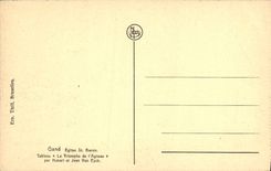 VINTAGE POSTCARD Ghent Church Saint Bavon Table Triumph of the Lamb Hubert Jean Van Dyck