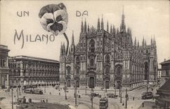 VINTAGE POSTCARD Milano Duomo Flowers
