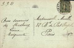 Puente de Strassburg de la POSTAL de la VENDIMIA del ferrocarril en el Rin