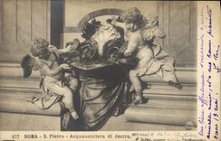 POSTAL Roma S Pletro Acquasantlera di Destra de la VENDIMIA