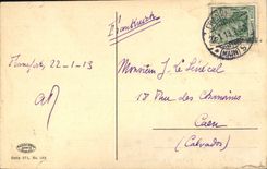 VINTAGE POSTCARD Frankfurt Schin auf 4 holzernen Saulen