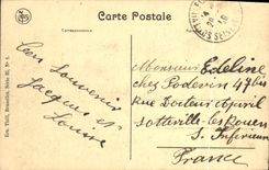 Ayuntamiento de Amberes de la POSTAL de la VENDIMIA y fuente de Brabo