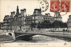 CPA Paris Le Pont d'Arcole et l'Hotel de Ville