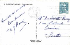 VINTAGE POSTCARD Costume Sanded Cap Details Sables d'Olonne Folklore