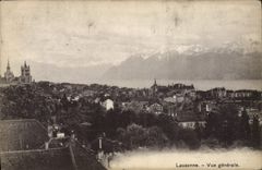 VINTAGE POSTCARD Lausanne View