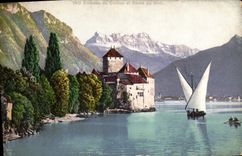 VINTAGE POSTCARD Castle of Chilion and Dents of the South