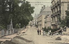 VINTAGE POSTCARD Luxeuil the Baths Street Of the Baths (nice shot)