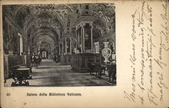 POSTAL Roma Salone de la VENDIMIA más allá de la biblioteca de Vaticana del biblioteca