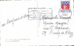 POSTAL MODERNA roca de Chambotte y el lago de Le Bourget