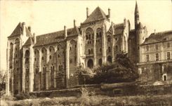 VINTAGE POSTCARD the abbey of Solesmes buildings of 1896 seen island Saint Clement