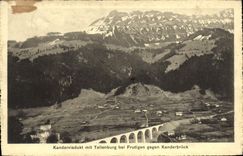 CPA Kanderviadukt Mit Tellenburg Bei Frutigen Gegen Kanderbruck