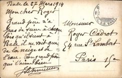 VINTAGE POSTCARD Basel und die alpen