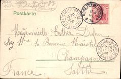 VINTAGE POSTCARD Schloss Seusslitz has D Elba