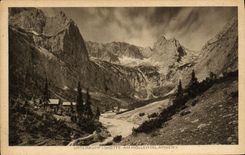 VINTAGE POSTCARD Unterkunftshutte amndt Hollentalanger