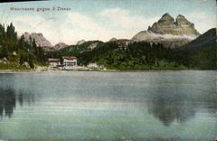 VINTAGE POSTCARD Misurinasee gegen 3 Zinnen