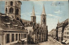 VINTAGE POSTCARD Kaiserslanlern Street Of the Market and Church