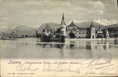 VINTAGE POSTCARD Luzern International Kriegs Und Friedens Museum