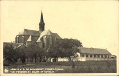 VINTAGE POSTCARD Abbey ND of Scourmont Chimay Forging mills Overall picture Church and Noviciate