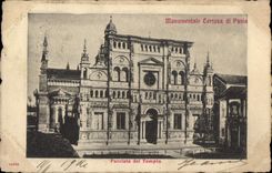 VINTAGE POSTCARD Facciata Del Templo Monumental Certoasa di Pavia