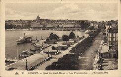 CPA Geneve Quai Du Mont Blanc Les Promenades L'Embarcadere