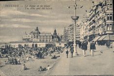 VINTAGE POSTCARD Ostend the Dam And the Beach The Dike And The Beach
