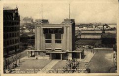 La POSTAL Amberes de la VENDIMIA coloca el pequeño túnel el Scheldt y el banco izquierdo