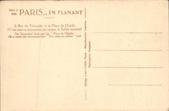 POSTAL de la VENDIMIA Arc de Triomphe y el lugar De I' Etoile París