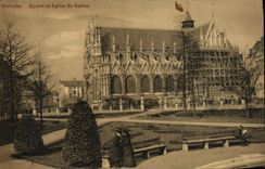 CPA Bruxelles Square et eglise du Sablon 