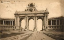 Arcada de Bruselas de la POSTAL de la VENDIMIA de Cinquanlenaire