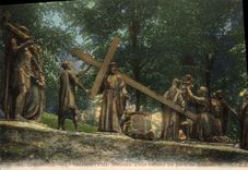 VINTAGE POSTCARD Lourdes the Jesus martyrdom comforts the girls of Jerusalem