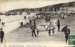 CPA Boulogne Sur Mer Vue Generale De La Plage 