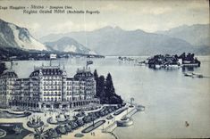 VINTAGE POSTCARD Lago Moggiore Stressed Simolon Line Regina Grand Hotel