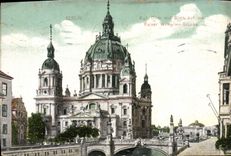 VINTAGE POSTCARD Berlin Kgl Dom put Blick aud trusts Kaiser Wilhelms Brucke