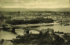 CPA Coblenz mit Eisenbahnbrucke 