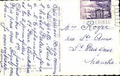 VINTAGE POSTCARD Heavy View from above on the basilica and the valley of Gave