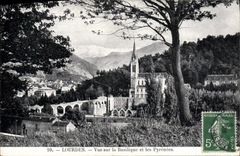 VINTAGE POSTCARD Heavy Sight on the Basilica and the Pyrenees