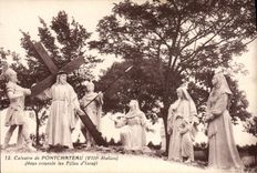 VINTAGE POSTCARD Calvaire of Pontchateau Jesus comforts the Girls of Israel