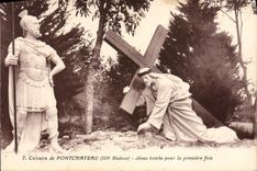 VINTAGE POSTCARD Calvaire of Pontchateau Jesus falls for the first time