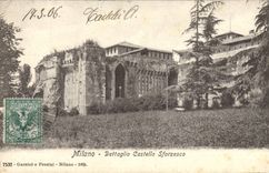 VINTAGE POSTCARD Milano Dettaglio Castello Sforzesco