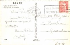 MODERN CARD Rouen Church of Ouen Saint
