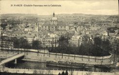 VINTAGE POSTCARD Namur Coitadelle Panorama Towards the Cathedral