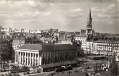 MODERN CARD Nantes the Stock Exchange the Place of the Trade and the church Saint Nicolas