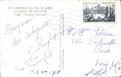 MODERN CARD Wonders Of the Loire Valley Faysages Of the Sologne forest Road