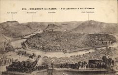 CPA Besancon Les Bains Vue Generale a Vol D'Oiseau